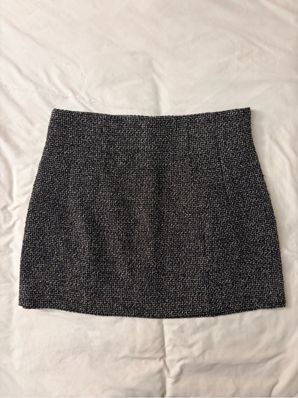 Zara Black & White Tweed Mini Skirt